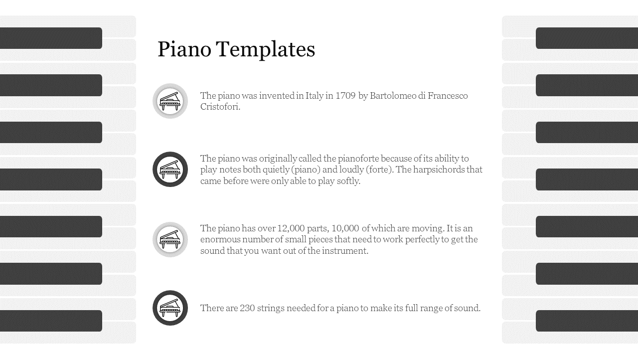 Creative Piano Templates PowerPoint Presentation 